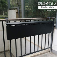 LWZ Tavolo sospeso con ringhiera da Balcone, scrivania da Studio Pieghevole, tavolino da caffè, Tavolo da Bar, 2 Regolabili in Altezza, Nero/Bianco