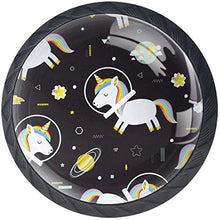 Unicorn Space Astronaut Black Pomelli per Porta Set di 4 Pomelli per Mobili Manopole per Cassetti Cucina Armadio Vetro