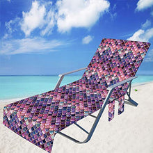 Copertura pieghevole per sedia da spiaggia con anguria per piscina, lounge e chaise, con tasche laterali, per piscina, hotel, giardino, crociera, 75 x 210 cm