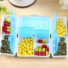 HEALLILY contenitore per pillole 2 pezzi portatile 7 scomparti porta pillole contenitore per medicinali per vitamine pillole grandi e piccole e farmaci perfetti per viaggiare all'aperto (blu)