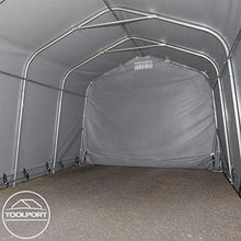 TOOLPORT Tenda Garage 3,3 x 6,0m Tenda per Il Bestiame Tenda Capannone in PVC ca. 550 g/m² e Stabile Costruzione in Acciaio Grigio