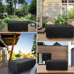 Coperture per Mobili Giardino, Coperture per Mobili Giardino Rettangolare per Esterni Impermeabili per Sedie Tavola Rattan Mobili per Mobili Cover Patio, 210D Oxford Nero