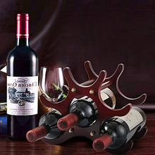 Gimars Portabottiglie Vino in Legno Naturale Scaffale Cantinetta da Tavolo Supporto per Bottiglie Vino Champagne Spumante, Marrone, 6 Bottiglie