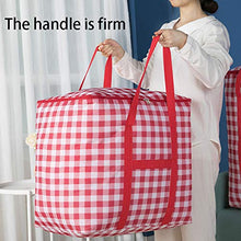 ZZXHV 2PCS Borsa a Quadri in Stoffa Oxford di Grande capacità,addensata a Prova di umidità e Muffa,finissaggio Borsa Trapunta Portatile Borsa da Letto Pieghevole con Cerniera