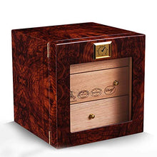 Gymqian Humidors Office Mini Scatola Di Cigari Portatile Portatile Sigaro Sigaro Piano Vernice Cabinet Cedar Legno Materiale in Legno classico/Rot / 24x24x24cm