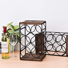 Tinyuet Portabottiglie da Appoggio in Legno Rustico, Portabottiglie di Vino Kit per Ripiani da Cucina Presentazione e Wine Bar-6 Bottiglie-32 * 24 * 18cm