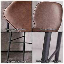 Ljings - Monopolli in sella, retro in finta pelle, con schienale e gambe in metallo imbottite, sgabello da bar da cucina, sedie da pranzo, colore: grigio, 75 cm