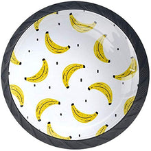Frutta gialla di estate del modello della banana Pomelli per Porta Set di 4 Pomelli per Mobili Manopole per Cassetti Cucina Armadio Vetro