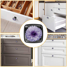 Confezione da 4 manopole per mobili da cucina, manopole per cassetti Dalia fiore viola bianco Tira le maniglie delle porte