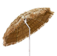 Si.trade s.r.l. Ombrellone Spiaggia in Paglia Tropicale Stile Hawaii Rafia Sintetica Ecrù Chiaro 190 cm - 43955