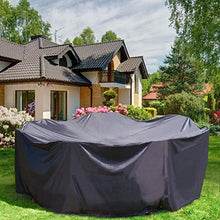 litulituhallo - Copertura rotonda per mobili da giardino, impermeabile, anti aggiornamento, 128 x 71 cm