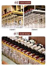 Portabottiglie da Soffitto Portabicchieri Sospeso Supporto per Vetro A Parete Scaffale di Vetro del Vino Rosso Capovolto  Bar Wine Rack  Supporto per Calice Porta Calici per Cucina da Bar Oro/Argento