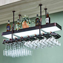 JHGJBJ Cremagliera del Vino con Light Box Titolare Calice Braccio Regolabile Appeso Domestica Vino Rack Multifunzionale (Color : B, Size : 100cmx35cm)