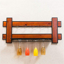 JPVGIA Bottiglia di Vino Rack Loft Legno Mensola Legno/Metallo/Ferro Materiali da pareti HanginStorage Vino e Bicchieri Supporto della Struttura del Vino Calici Calici Holder Rack - 80x13.5x35cm