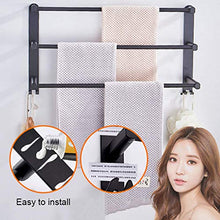 JSONA Portasciugamani Portasciugamani da Bagno a 3 Livelli con Ganci 40CM Spazio Portasciugamani a Parete in Alluminio Portasciugamani Portasciugamani per Cucina Bagno Servizi igienici Hotel Uffic