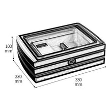 Cigar Box, Cigar Box Cigar Humidor Legno di Cedro Cigar Box Cigar Box portasigarette può Tenere 75 Nero Alta qualità (Size : 33x23x10cm)