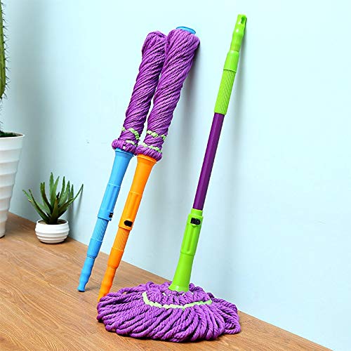 WAMSY Mop Mop per Acqua Regolabile in Microfibra Testa di Traino in Microfibra Mop Rotat Polvere Asciuga A Secco E Umido Centrifugati A Scomparsa Bagno Utensili per La Pulizia della Cucina