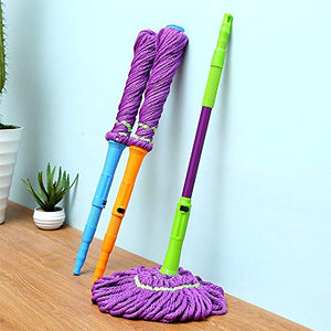 WAMSY Mop Mop per Acqua Regolabile in Microfibra Testa di Traino in Microfibra Mop Rotat Polvere Asciuga A Secco E Umido Centrifugati A Scomparsa Bagno Utensili per La Pulizia della Cucina