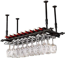 FWZJ Wine Lovers/Wall-Mounted Wine Racks Bar Hanging Rack/Wrought Iron Adjustable Height Bar Counter Wine Cooler,Can Hang Multiple Wine Glasses/Hanging Wine Holder/Floating Wine Sh