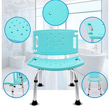 Adesign Sgabelli da Bagno, sedie a Doccia Antiscivolo, con braccioli addensati e Schienale, Adatto per disabili, Anziani, incinti e obesi