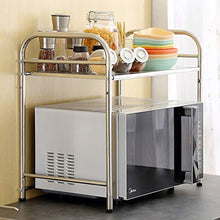 LYM &ripiano di stoccaggio Ripiano da Cucina, Acciaio Inossidabile Multifunzione Forno a microonde Rack Forno Rack 2 Strati Scaffale di Finitura