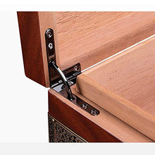 Minmin sigaro umidificato scatola alcolizzata europea retro stampa legno massello di cedro grande capacità 尺寸: 290 * 215 * 150mm accessori del sigaro (Design : A)
