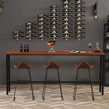 LLT Pratico sgabello (Set di 3) Alta Sgabelli metallo Sgabello Brown Cuscini seduta in pelle | Pub Pianale da cucina pranzo Sgabelli Sedie | Home Cafe colazione Sgabello con schienale e poggiapiedi,6