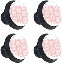 Modello Fiore Mandala Floreale Rosa Chiaro Pomelli per Porta Set di 4 Pomelli per Mobili Manopole per Cassetti Cucina Armadio Vetro