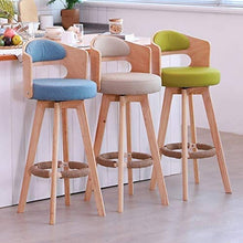 2 Pz Chair Bar Stool di legno solido Bar Stool Moderna Semplicità cotone e lino tessuto di spugna Cushion Cucina Chair Casa Sgabello Alto cuscinetto Peso 200 kg |Sedile Hight 68/78 centimetri