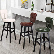 Sedia da bar con schienale alto, gambe in legno di faggio e seduta in finta pelle, sgabello da bar alto altezza KTV Cashier sedia - marrone seduta, nero, 58 cm (colore : nero, dimensioni: 68 cm)