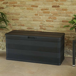 Tidyard Baule da Giardino Piccolo, Cassetta Multiuso Impermeabile, Bauli e Contenitori da Giardino 280 L Nero