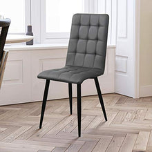 Sedie da pranzo con Schienale, sedie da cucina, Moderne sedia da soggiorno in pelle, stile scandinavo,Sedie per ufficio grigio