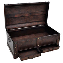XINGLIEU Baule portaoggetti Marrone, Baule portaoggetti in Legno, Tavolo supplementare, 90 x 51 x 42 cm