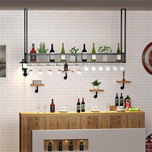 Armadio per Vino Portabottiglie da Parete in Metallo/Ferro con Faretti A LED, Scaffale per Bar in Legno Massello Armadietto per Vino Industriale, Bottiglie, Calice E Portabicchieri