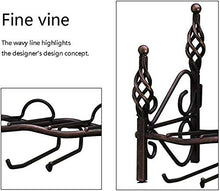 RINGLICHT F Ferro Battuto Wine Rack, Calici Cremagliera del Supporto, Retro Vino Scaffale, Muro Pendenti Montata Vino Spumante Vetro Calici, Decorazione Domestica Luogo 4 Bottiglie 6 Tazze