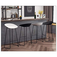 Sgabello da bar Set di 3, Sgabello da bar con schienale in plastica, Sgabello da cucina da banco, sedile in plastica PP, gambe in metallo nero, poggiapiedi design, altezza del sedile 65cm/70cm/75cm