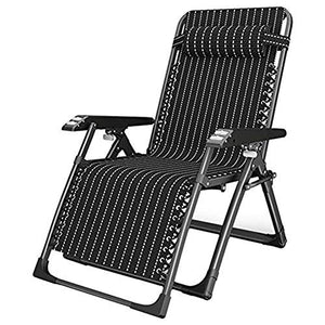 Lettino prendisole Sedie a sdraio a gravità zero Sedie a sdraio pieghevoli da campeggio Sedie a sdraio Sedie da giardino all'aperto Sedie da giardino portatili da spiaggia 200kg Nero chaise longue