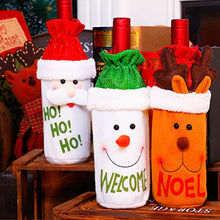 Amosfun 3pcs Coperchio per Bottiglia di Vino di Natale Borse per Vino riutilizzabili Supporto per Champagne Decorazioni Natalizie Decorazioni per la tavola di Natale