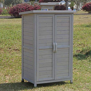 DHTOMC Contenitore da Giardino Outdoor in Legno Strumento Cabinet Garden Storage Box Impermeabile Locker Balcone Toolbox Patio del Governo Giardino Box (Color : Gray, Size : L)