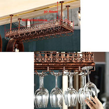 MWyanlan Bottiglia da Vino retrò in Ferro Industriale a Parete Loft | Calice Rack Bar Scaffale sospeso Scaffale Scaffale Portabicchieri Decorazione 24~48 per Ristoranti, Bar-60x35cm Bronzo