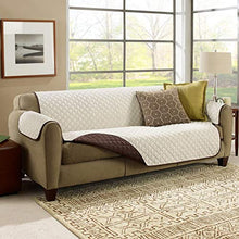 CASA VE Copridivano 2 Posti Copertura su Due Lati Imbottito Reversibile Copertura Divano per Cani/Gatti 179 x 124 Marrone