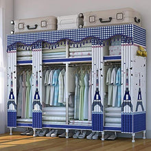 JJZXT Semplice Panno Guardaroba Tubo di Acciaio di Rinforzo Grassetto Armadio Camera da Letto Matrimoniale Mobili Piano Semplice Piegatura (Color : A)