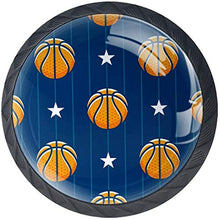 Motivo a stelle da basket a strisce blu Pomelli per Porta Set di 4 Pomelli per Mobili Manopole per Cassetti Cucina Armadio Vetro