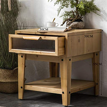 Comodino,Tavolino Laterale Supporto Notturno in Legno Massello Quadrato, Stoccaggio Multifunzione Comodino da Letto Comodino da Letto Comodino Cabinet Americano Stile Paese per La Casa