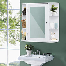COSTWAY Armadietto da Bagno, Armadietto con Specchio, Armadietto da parete, 66 x 17 x 63 cm, Bianco