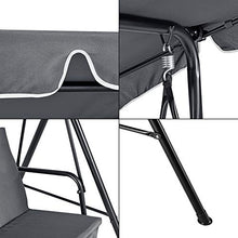 [en.casa] Dondolo da Giardino a 3 Posti di Seduta con Tettuccio Parasole Inclinabile e Rimovibile 172 x 112 x 152 cm Struttura in Acciaio Tessuto Idrorepellente - Grigio Scuro
