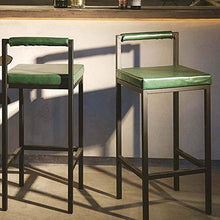 HMM retrò Moderno Sgabelli Bar Sgabello da Bar Verde Scuro Sedie da Bar Square Sedie da Pranzo Similpelle Seduta Imbottita Gambe in Metallo per Casa Cucina E Ristorante/65cm
