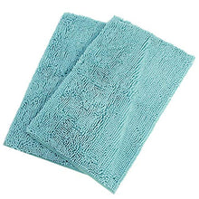 Tappetino antiscivolo in ciniglia lavabile, resistente all'acqua, resistente all'acqua, per il bagno(Blue-green)