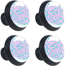 Farfalle Blu Su Sfondo Rosa Pomelli per Porta Set di 4 Pomelli per Mobili Manopole per Cassetti Cucina Armadio Vetro