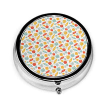 Contenitore rotondo per pillole in stile vintage, con 3 scomparti in metallo, per medicina, vitamine, organizer per viaggi all'aperto